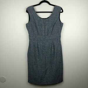 ANTONIO MELANI 8 Gray Linen Pencil Career Dress